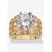 Women's Yellow Gold-plated Cubic Zirconia Solitaire Engagement Ring by PalmBeach Jewelry in Cubic Zirconia (Size 10)