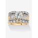 Women's Gold over Silver Bridal Ring Set Cubic Zirconia (5 5/8 cttw TDW) by PalmBeach Jewelry in Gold (Size 6)