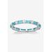 Women's Sterling Silver Simulated Birthstone Eternity Ring by PalmBeach Jewelry in December (Size 7)
