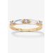 Women's Gold Over Sterling Silver Round Wedding Band Ring Cubic Zirconia by PalmBeach Jewelry in Cubic Zirconia (Size 8)