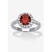 Women's Sterling Silver Simulated Birthstone and Cubic Zirconia Ring by PalmBeach Jewelry in January (Size 9)