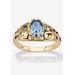 Women's Gold over Sterling Silver Open Scrollwork Simulated Birthstone Ring by PalmBeach Jewelry in March (Size 5)