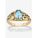 Women's Gold over Sterling Silver Open Scrollwork Simulated Birthstone Ring by PalmBeach Jewelry in December (Size 5)
