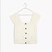 Madewell Tops | Madewell Crinkle-Knit Button-Front Top Xxs. Nwt | Color: White | Size: Xxs