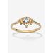Women's Yellow Gold-Plated Simulated Birthstone Ring by PalmBeach Jewelry in April (Size 7)
