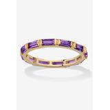 Women's Yellow Gold-Plated Birthstone Baguette Eternity Ring by PalmBeach Jewelry in February (Size 7)