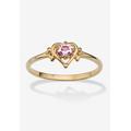 Women's Yellow Gold-Plated Simulated Birthstone Ring by PalmBeach Jewelry in June (Size 9)