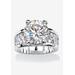Women's Platinum-Plated Round Engagement Ring Cubic Zirconia (7 cttw TDW) by PalmBeach Jewelry in Platinum (Size 10)