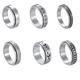 Skinny Gold Ring Ring Frosted Ring Men Rotating 6pc Meditation Gifts Ladies Rings Spinning Rings for Teens (Multicolor, One Size)