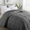 ELNIDO QUEEN® All-Season Gray Down Alternative Quilted Comforter- Corner Duvet Tabs-Machine Washable-Duvet Insert or Stand-Alone Lightweight Comforter-Queen Size(88×92 Inch)