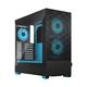 Fractal Design Pop Air RGB Cyan Core - Tempered Glass Clear Tint - Honeycomb Mesh Front – TG side panel - Three 120 mm Aspect 12 RGB fans included – ATX High Airflow Mid Tower PC Gaming Case