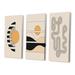 Corrigan Studio® Boho Golden Sun Monochrone Landscape IV - Mid-Century Modern Art Set Of 3 Pieces Canvas, in White | 20 H x 36 W x 1 D in | Wayfair