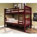 100% Solid Wood Twin Over Twin Mission Bunk Bed, Mahogany - Palace Imports 4132