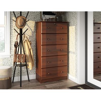 100% Solid Wood 5-Jumbo Drawer Chest with Lock, Mo...
