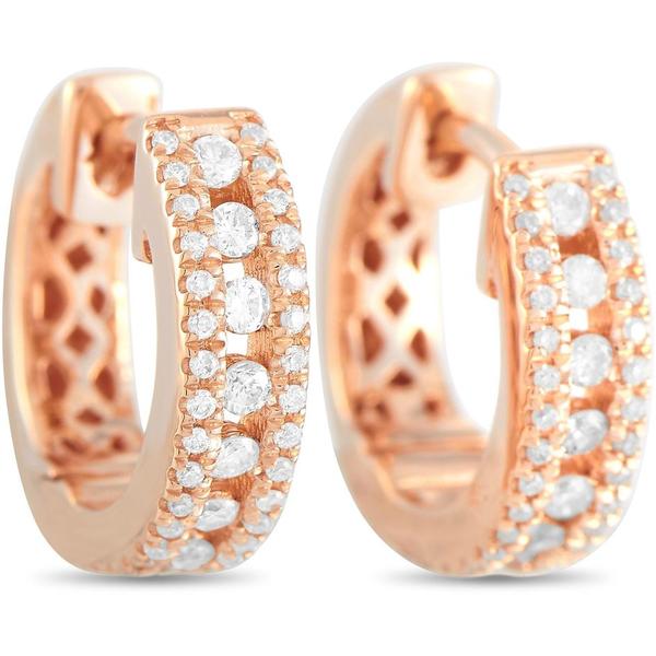 lb-exclusive-14k-rose-0.35-ct-diamond-hoop-earrings---metallic---non-branded-earrings/