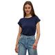 Minus Leti T-Shirt Damen Größe M | Blaues Tshirt Damen | Basic Tshirt Damen Baumwolle Kurzarm Mit Rundem Halsausschnitt | Shirt Damen Elegant Mit Kurzen Ärmeln | Frühling Bluse Damen