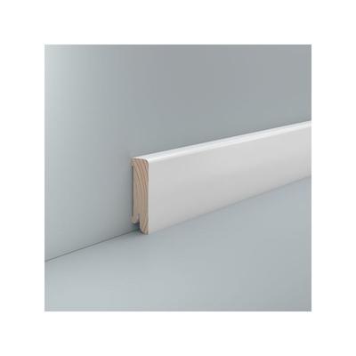 Sockelleiste weiß Holz 16x60 Fichte Starkfolie ral 9016 Weiße Fußleiste Laminat