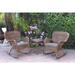 Windsor Honey Wicker Rocker Chair And End Table Set With Chair Cushion