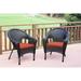 Set of 2 Resin Wicker Clark Single Chair with Tan Cushion