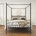 Queen Size Metal Canopy Bed Frame with Headboard and Footboard, Good Quality Metal Frame, Strong Steel Tubing Construction