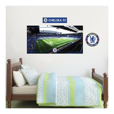 Chelsea Stamford Bridge Stadion Wandaufkleber – 120 cm x 60 cm mit Aufkleber-Set – 60 cm x 30 cm Image