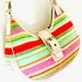 Coach Bags | Coach Hampton Multicolor Striped Shoulder Bag F10702 White Leather Trim & Buckle | Color: White | Size: Os