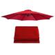 CORIN Sun Umbrella Replacement Parasol Canopy Cover 2.7m/3m 8 Arms Polyester Garden Market Table Umbrella Cloth Anti UV Waterproof For Outdoor Patio Lawn Backyard Pool,Red,3m 8Ribs