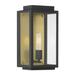 17 Stories Anylia Black 13.5" H Outdoor Wall Lantern Glass/Metal/Steel in Black/Gray | 14 H x 7 W x 6 D in | Wayfair