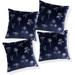 Deconovo Soft Velvet Silver Foil Print Floral Pattern Throw Pillow Covers Set Of 4 Polyester in Blue | 61 H x 61 W x 1 D in | Wayfair CS26062XL-4