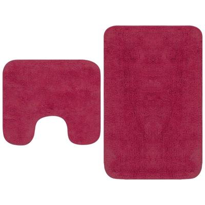 Badematten-Set 2-tlg. Stoff Fuchsia Vidaxl