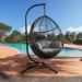 Modern Design High-quality PE Rattan Swing Egg Chair with Stand and Polyester Cushion