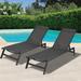 Outdoor 2-Pcs Set Chaise Lounge Chairs Five-Position Adjustable Aluminum Recliner All Weather For Patio Beach Yard Pool