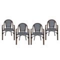 Birch Lane™ Sausalito Outdoor Bistro Chairs Set Of 4 Wicker/Rattan in Brown | 34.75 H x 22.25 W x 23.25 D in | Wayfair