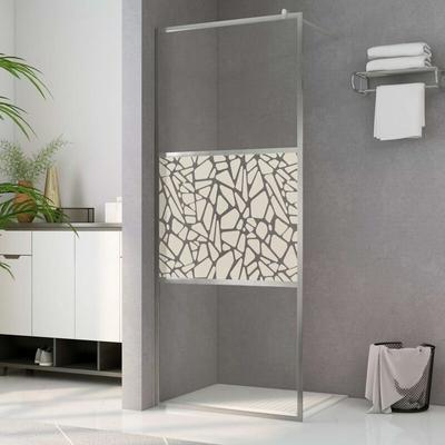 Duschwand für Begehbare Dusche ESG-Glas Steindesign 80x195 cm Vidaxl