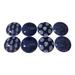 Set of 8 White Palms on Blue Wood Cabinet Knobs - 1.5" Wide