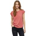 Minus Leti T-Shirt Damen Größe XS | Rotes Tshirt Damen | Basic Tshirt Damen Baumwolle Kurzarm Mit Rundem Halsausschnitt | Shirt Damen Elegant Mit Kurzen Ärmeln | Frühling Bluse Damen