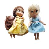 Disney Toys | 2 Disney Store Ltd Princess Mini 5" Belle And Cinderella Jointed Dolls | Color: Brown | Size: 5 In