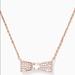 Kate Spade Jewelry | Kate Spade Bow Pendant Necklace Rose Gold | Color: Gold/Pink | Size: Os
