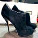 Gucci Shoes | Gg Gucci Black Open Toe Heels Suede Scamosciato | Color: Black | Size: 8.5