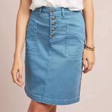Anthropologie Skirts | Anthropologie Pilcro And The Letterpress Button Chino Pencil Skirt | Color: Blue/Red | Size: 0
