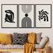 SIGNLEADER Matisse Dancer Lar Gerbe Plant Mid Century Modern Wall Art Framed On Canvas 3 Pieces Print Canvas in Black | Wayfair 8022272769036