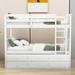 Ehrfried Twin Over Twin 3 Drawer Standard Bunk Bed w/ Trundle by Harriet Bee in White | 68 H x 42 W x 79 D in | Wayfair