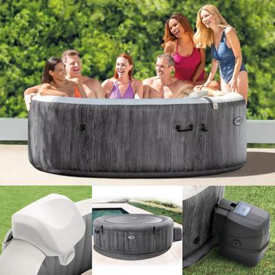 Whirlpool INTEX Pure SPA Bubble Massage Greywood Deluxe Ø 216 x 71 cm grau