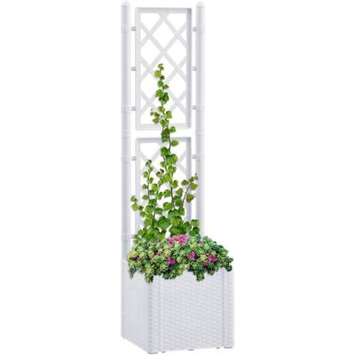 Garten-Hochbeet mit Spalier und Selbstbewässerungssystem Weiß Vidaxl Image