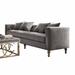 34' X 84' X 31' Gray Velvet Upholstery Sofa w4 Pillows - 34' X 84' X 31'