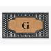 A1HC Mesh Border Rubber and Coir Large Heavy-Duty Outdoor Monogrammed Doormat, 23"X38" Black