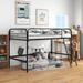 Bed Frame Metal Twin Loft Bed, Twin Size High Loft Bed, Black