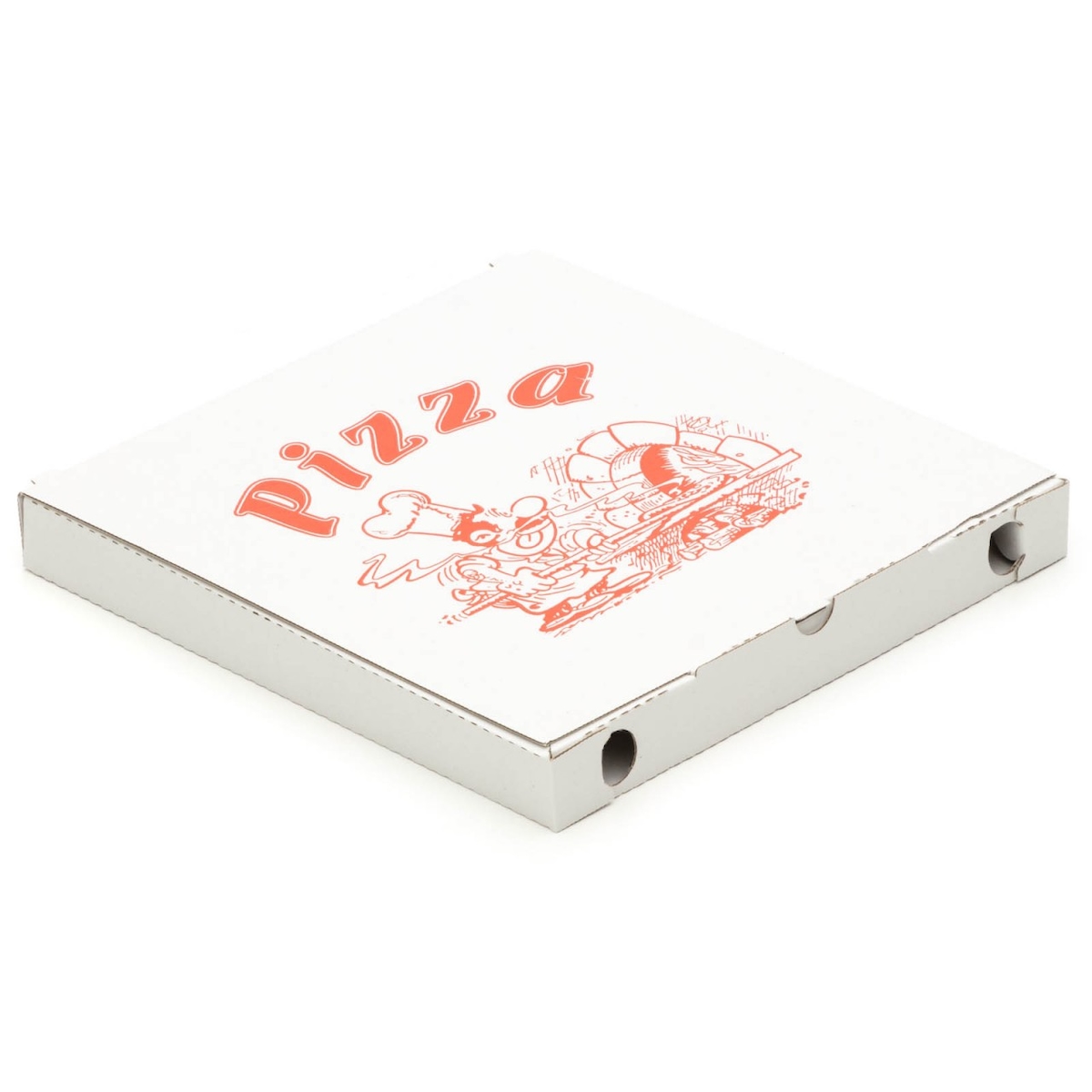 KK Verpackungen 1000 Pizzakartons 260 x 260 x 30 mm Pizzaschachteln Motiv Verpackungen weiß Image