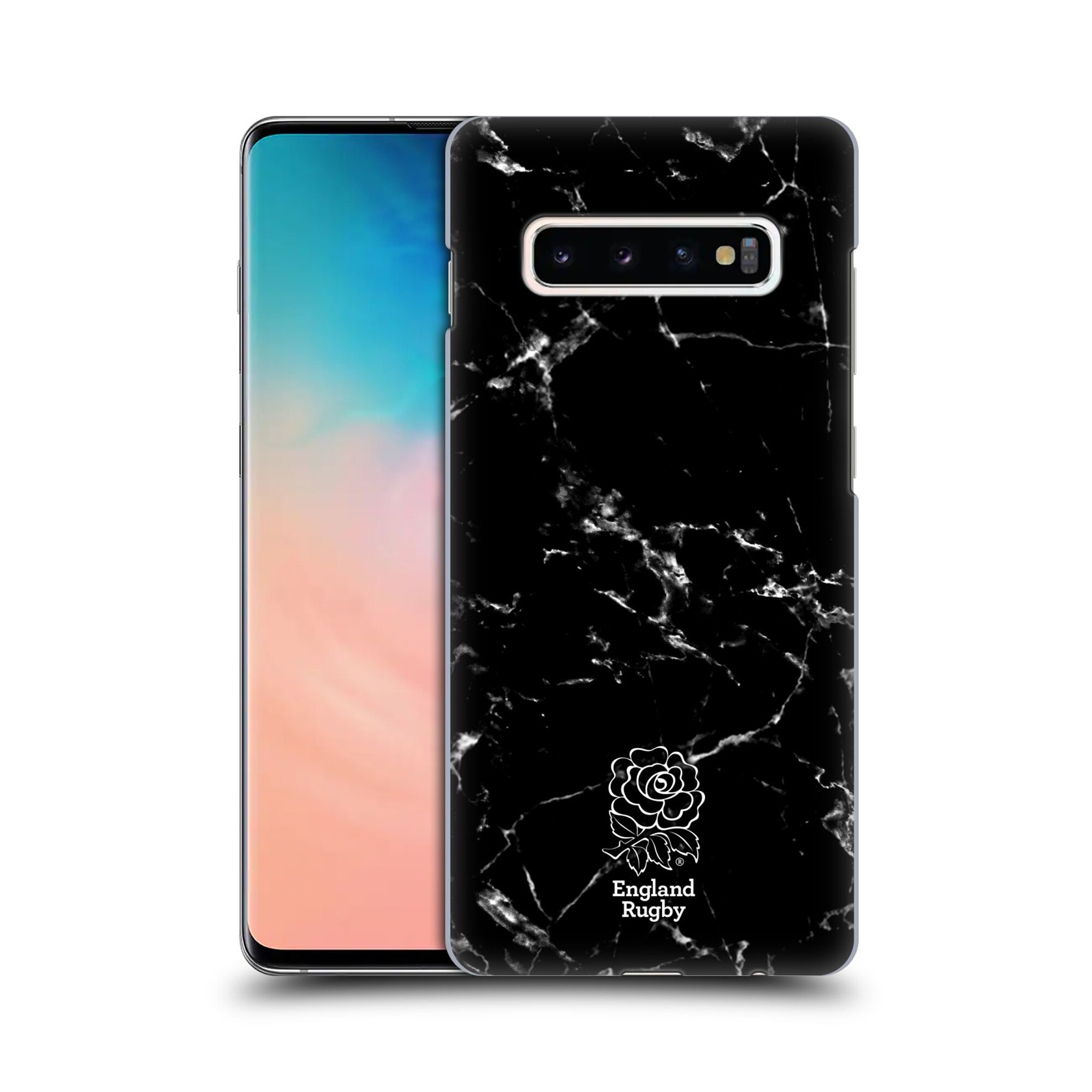 England Rugby Black Marble Hard-Shell Phone Case - Samsung Image