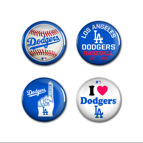 Los Angeles Dodgers 4er-Set Button-Badge-Set